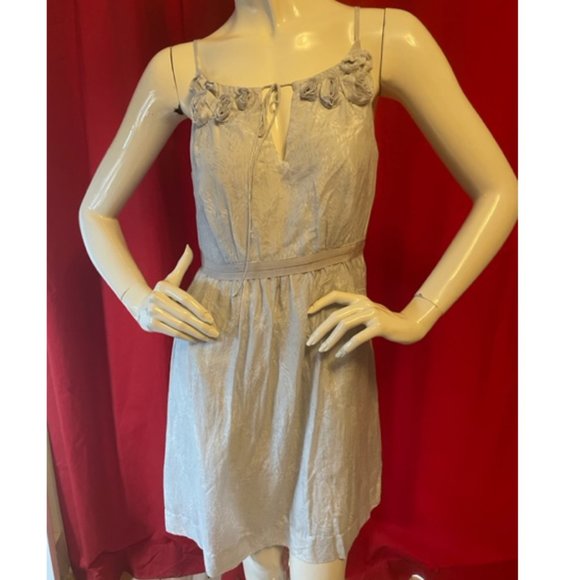 Ann Taylor Loft Blue Silk Blend Dress Size 4 - Picture 2 of 9